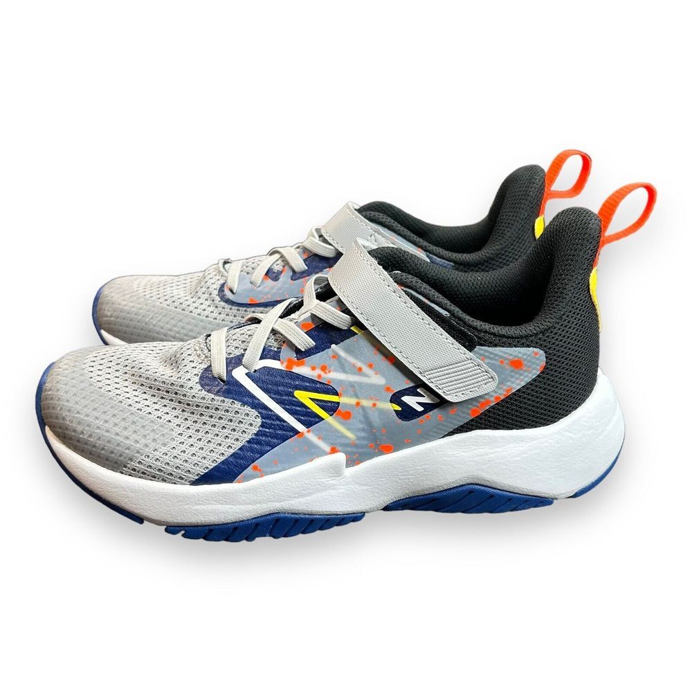 New Balance Rave Run V2 Size 4.5 Navy Orange Kids Casual YTRAVGN2